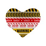 Yellow Black Warning Line Standard 16  Premium Heart Shape Cushions Back