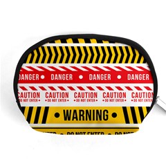 Yellow Black Warning Line Accessory Pouch (medium)