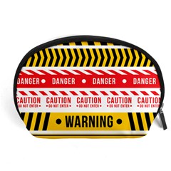 Yellow Black Warning Line Accessory Pouch (large)