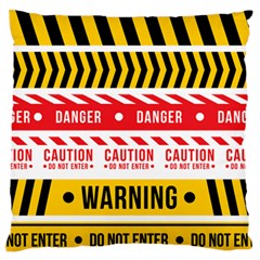 Yellow Black Warning Line Standard Flano Cushion Case (two Sides) by Jancukart