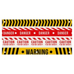 Yellow Black Warning Line Banner And Sign 6  X 3  by Jancukart