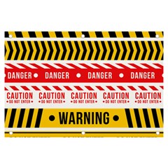 Yellow Black Warning Line Banner And Sign 6  X 4  by Jancukart