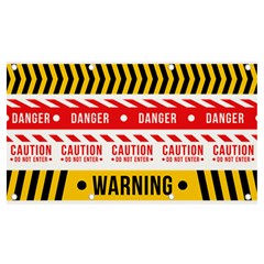 Yellow Black Warning Line Banner And Sign 7  X 4  by Jancukart