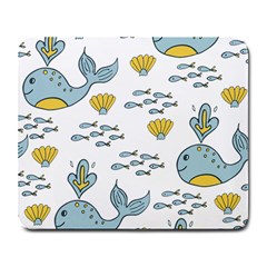 Cartoon Whale Seamless Background Pattern Large Mousepad