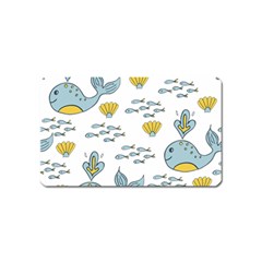 Cartoon Whale Seamless Background Pattern Magnet (name Card) by Jancukart