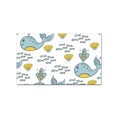 Cartoon Whale Seamless Background Pattern Sticker Rectangular (10 Pack) by Jancukart