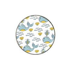 Cartoon Whale Seamless Background Pattern Hat Clip Ball Marker by Jancukart