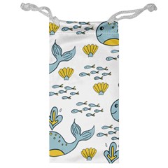 Cartoon Whale Seamless Background Pattern Jewelry Bag