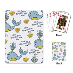 Cartoon Whale Seamless Background Pattern Playing Cards Single Design (rectangle)