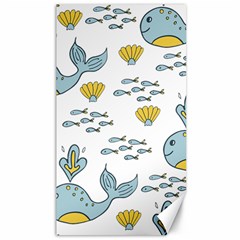 Cartoon Whale Seamless Background Pattern Canvas 40  X 72 