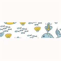 Cartoon Whale Seamless Background Pattern Large Bar Mat