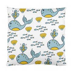 Cartoon Whale Seamless Background Pattern Standard Cushion Case (two Sides)