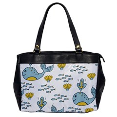 Cartoon Whale Seamless Background Pattern Oversize Office Handbag