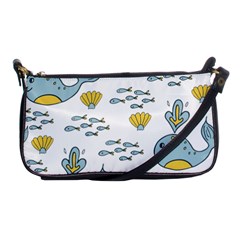 Cartoon Whale Seamless Background Pattern Shoulder Clutch Bag by Jancukart