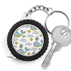 Cartoon Whale Seamless Background Pattern Measuring Tape