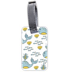 Cartoon Whale Seamless Background Pattern Luggage Tag (two Sides) by Jancukart