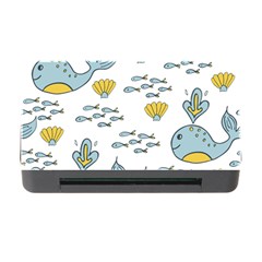 Cartoon Whale Seamless Background Pattern Memory Card Reader With Cf