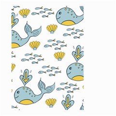 Cartoon Whale Seamless Background Pattern Small Garden Flag (two Sides)