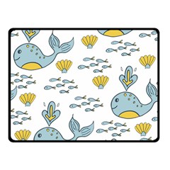 Cartoon Whale Seamless Background Pattern Double Sided Fleece Blanket (small)  by Jancukart