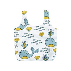 Cartoon Whale Seamless Background Pattern Full Print Recycle Bag (s) by Jancukart