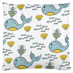 Cartoon Whale Seamless Background Pattern Standard Flano Cushion Case (One Side) Front