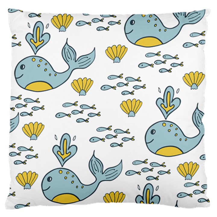 Cartoon Whale Seamless Background Pattern Standard Flano Cushion Case (One Side)