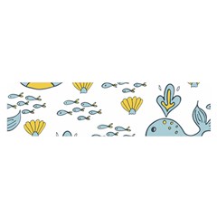 Cartoon Whale Seamless Background Pattern Oblong Satin Scarf (16  X 60 ) by Jancukart