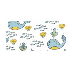 Cartoon Whale Seamless Background Pattern Yoga Headband