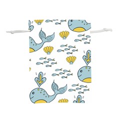 Cartoon Whale Seamless Background Pattern Lightweight Drawstring Pouch (s)