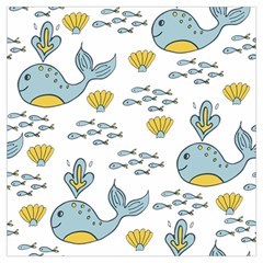 Cartoon Whale Seamless Background Pattern Lightweight Scarf  by Jancukart