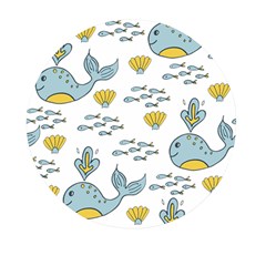 Cartoon Whale Seamless Background Pattern Mini Round Pill Box (pack Of 5) by Jancukart