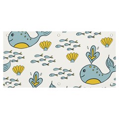 Cartoon Whale Seamless Background Pattern Banner And Sign 6  X 3  by Jancukart