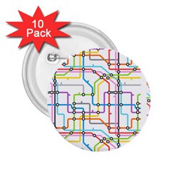 Tube Map Seamless Pattern 2 25  Buttons (10 Pack) 