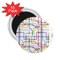 Tube Map Seamless Pattern 2 25  Magnets (10 Pack) 