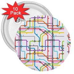 Tube Map Seamless Pattern 3  Buttons (10 Pack) 