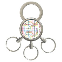 Tube Map Seamless Pattern 3-ring Key Chain