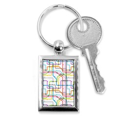 Tube Map Seamless Pattern Key Chain (rectangle)