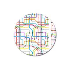 Tube Map Seamless Pattern Magnet 3  (round) by Jancukart