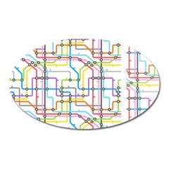 Tube Map Seamless Pattern Oval Magnet