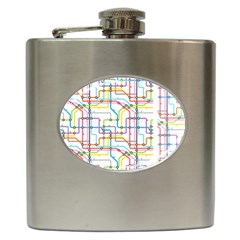 Tube Map Seamless Pattern Hip Flask (6 Oz) by Jancukart