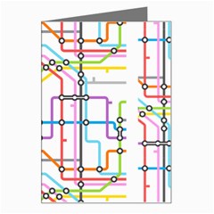 Tube Map Seamless Pattern Greeting Card