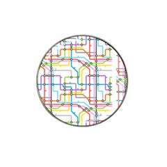 Tube Map Seamless Pattern Hat Clip Ball Marker (4 Pack)