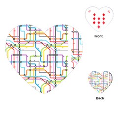 Tube Map Seamless Pattern Playing Cards Single Design (heart) by Jancukart