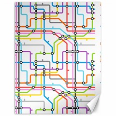 Tube Map Seamless Pattern Canvas 12  X 16 