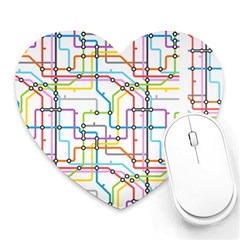 Tube Map Seamless Pattern Heart Mousepad