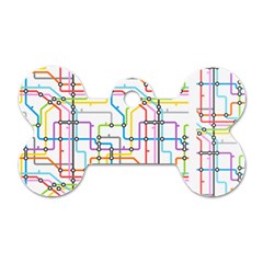 Tube Map Seamless Pattern Dog Tag Bone (one Side)