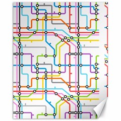 Tube Map Seamless Pattern Canvas 11  X 14 