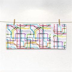 Tube Map Seamless Pattern Hand Towel by Jancukart