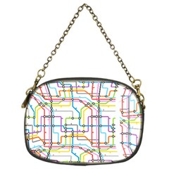 Tube Map Seamless Pattern Chain Purse (one Side)