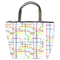 Tube Map Seamless Pattern Bucket Bag